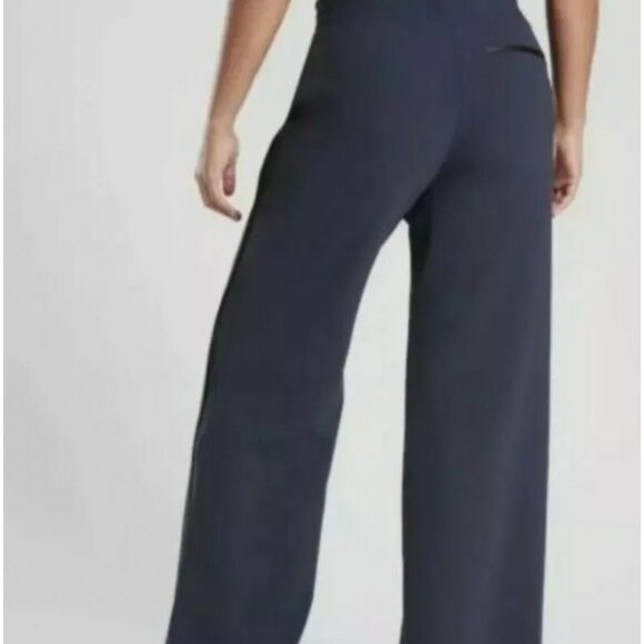 NWT Athleta Metropolis Wide Leg Pant In Primatwill Size 2 Navy/ Black #530635 - Picture 3 of 6